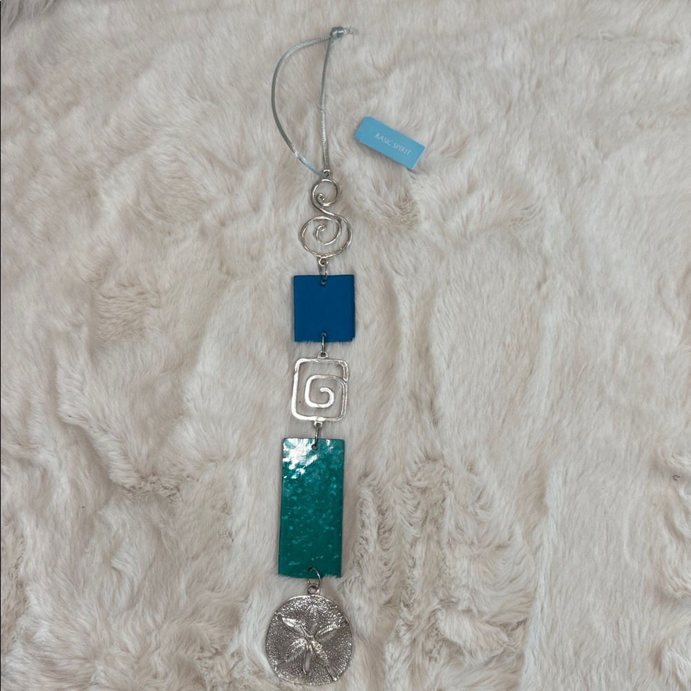 Basic Spirit SandDollar Light Catcher Stained Glass/Pewter  12" with tags